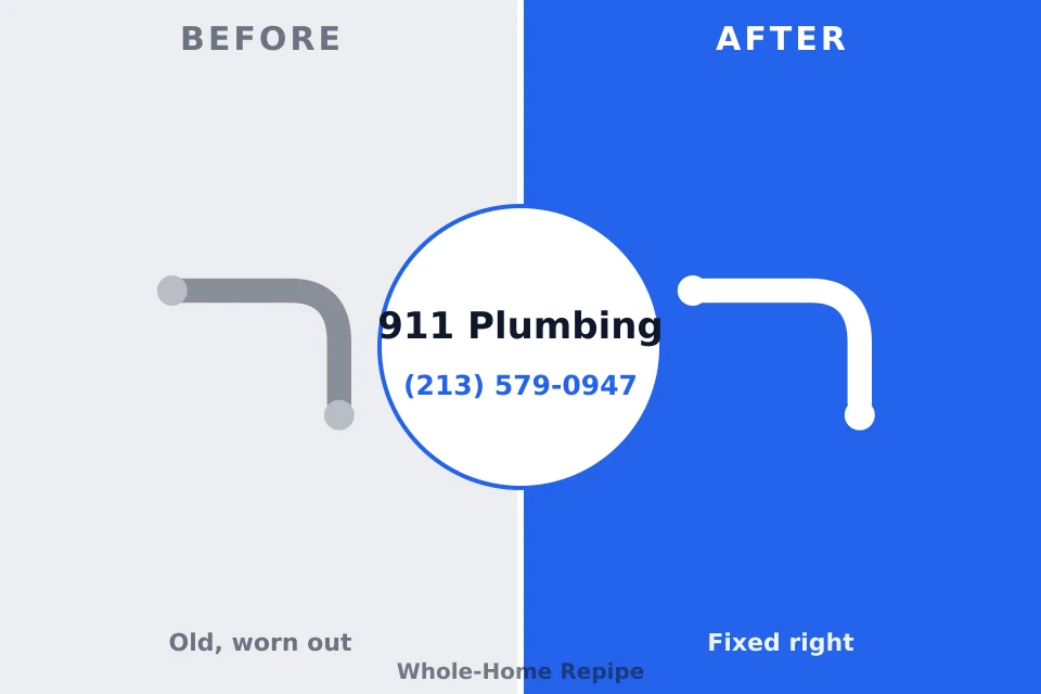 Before and after: plumbing repair Naples, TX